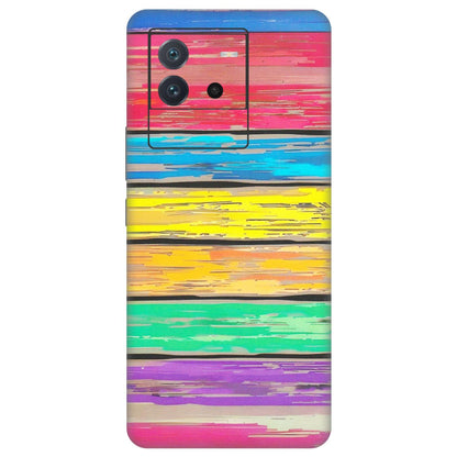 IQOO Phone Skins (All Models) - Multi Colour Wooden Wall - Matte Finish (M-96) IQOO Neo 6 5G