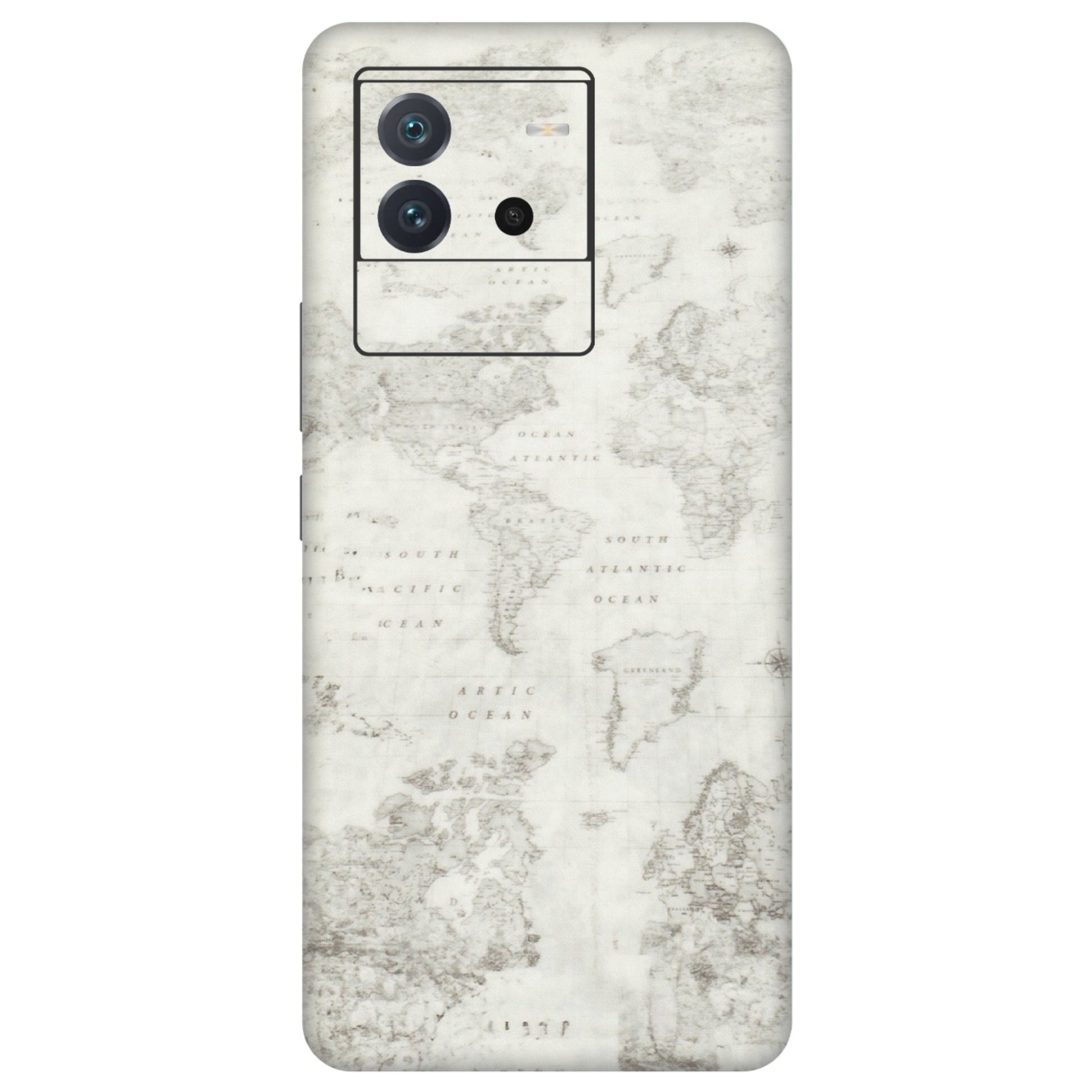 IQOO Phone Skins (All Models) - World Travel Map - Transparent Finish (T-04) IQOO Neo 6 5G
