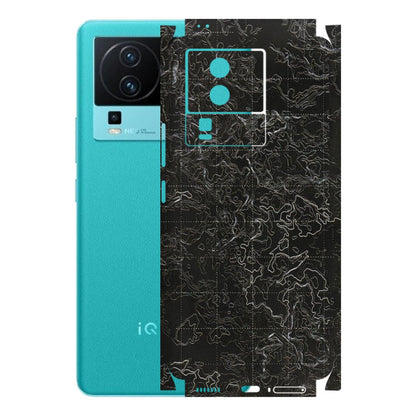 IQOO Phone Skins (All Models) - Black map Texture - 3D Embossed Finish (L-201) IQOO Neo 7 5G
