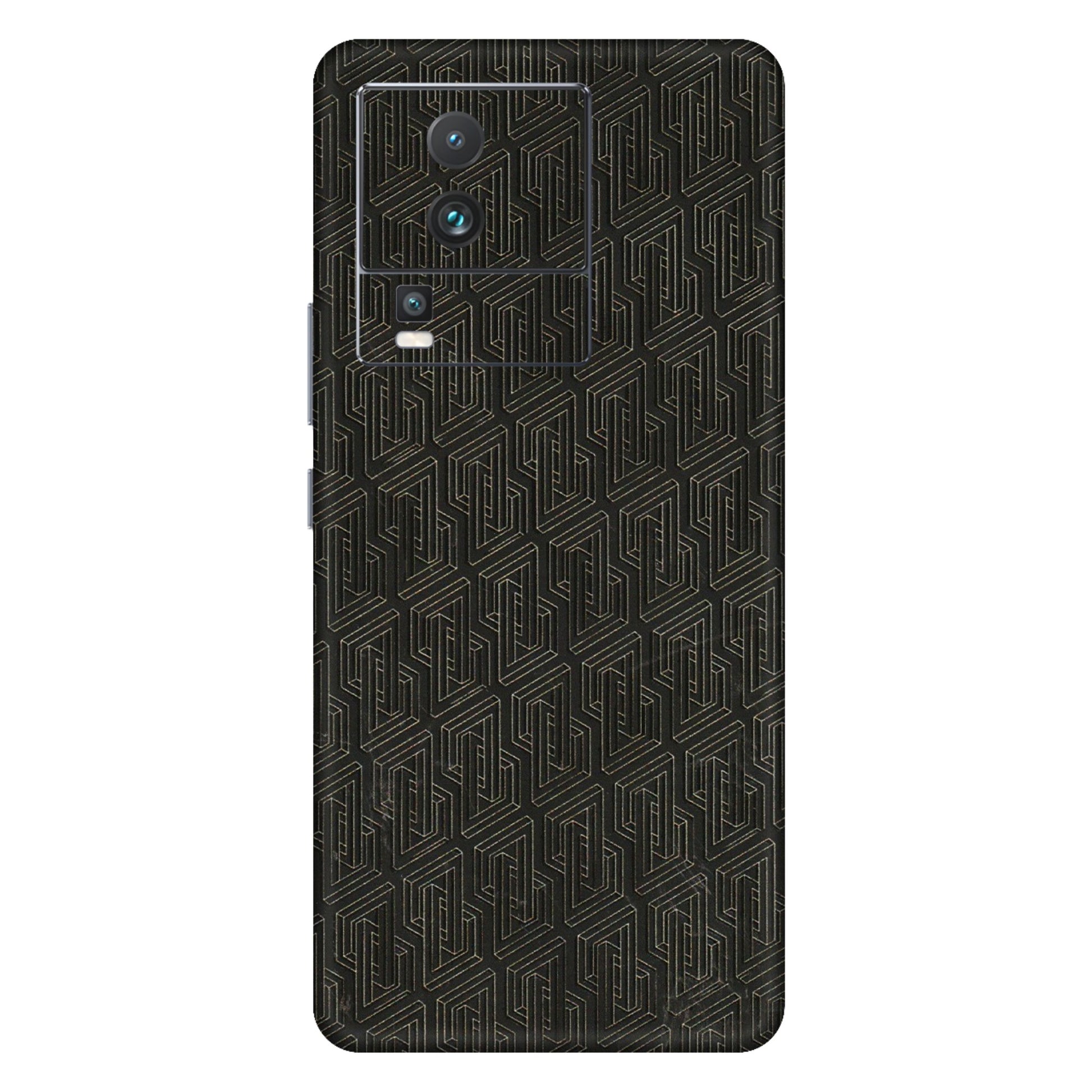 IQOO Phone Skins (All Models) - Black Abstract Pattern - 3D Embossed Finish (L-117) IQOO Neo 7 5G