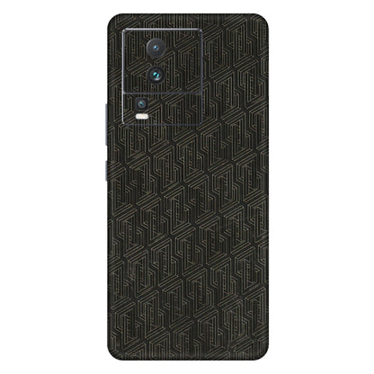 IQOO Phone Skins (All Models) - Black Abstract Pattern - 3D Embossed Finish (L-117) IQOO Neo 7 5G