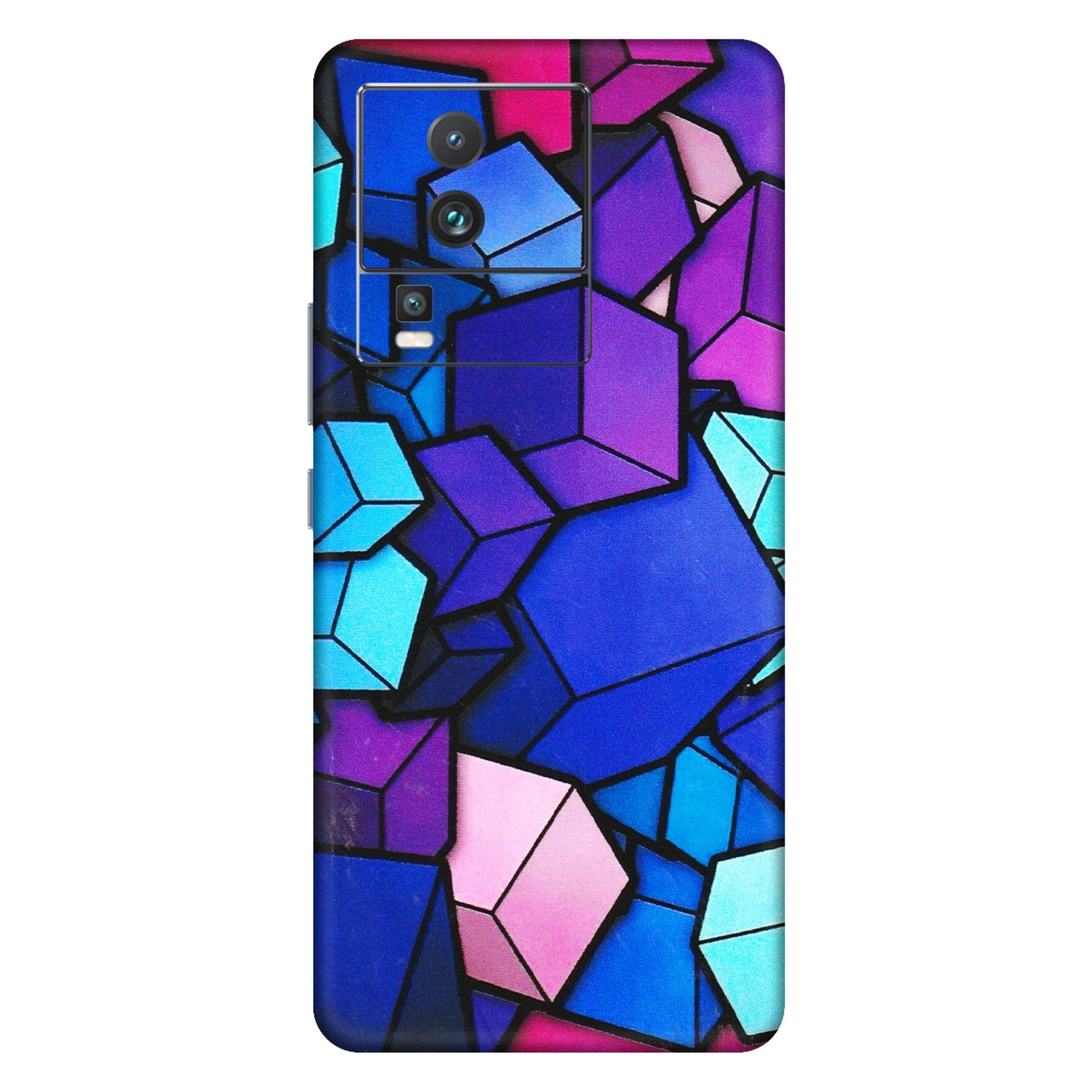 IQOO Phone Skins (All Models) - Cube Doodle - 3D Embossed Finish (L-141) IQOO Neo 7 5G