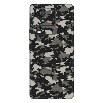 IQOO Phone Skins (All Models) - Black/Grey Camoflaunge - 3D Embossed Finish (L-142) IQOO Neo 7 5G