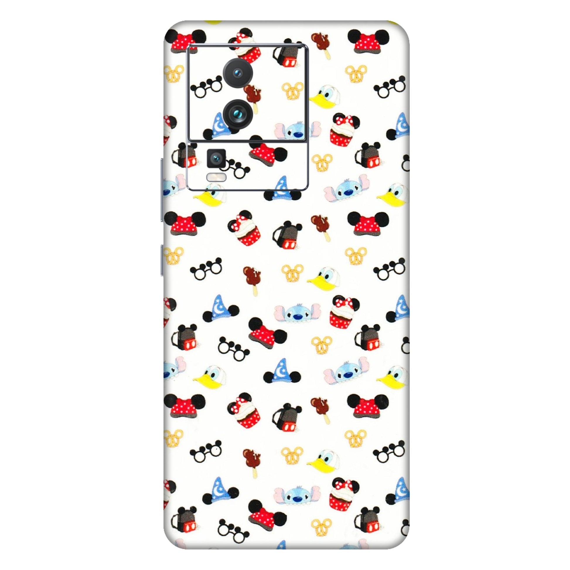 IQOO Phone Skins (All Models) - Minnie Mouse & Donald Doodles s - 3D Embossed Finish (L-194) IQOO Neo 7 5G