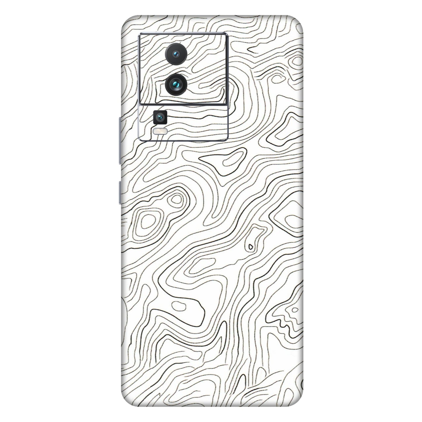 IQOO Phone Skins (All Models) - White Black Swirls - 3D Embossed Finish (L-219) IQOO Neo 7 5G
