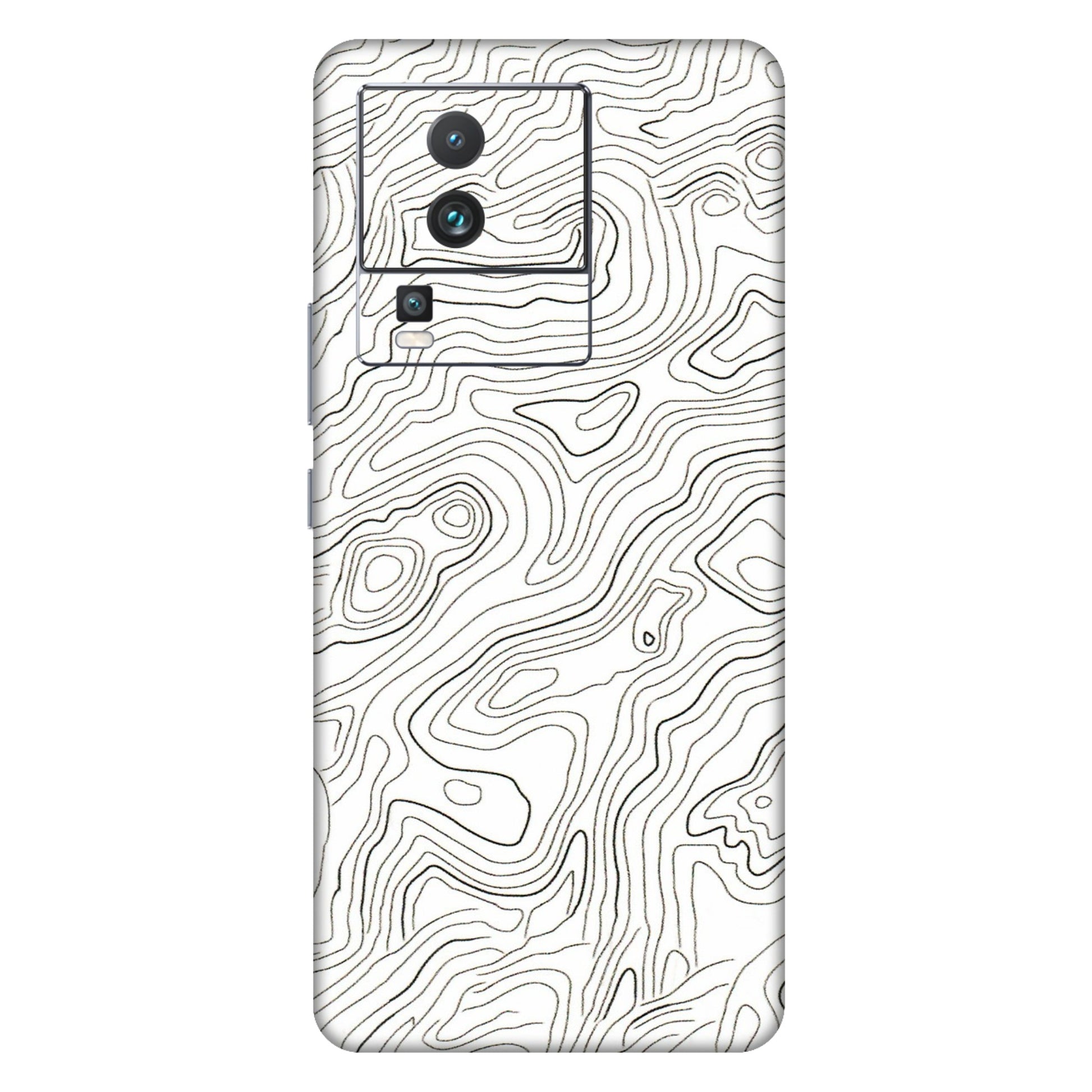 IQOO Phone Skins (All Models) - White Black Swirls - 3D Embossed Finish (L-219) IQOO Neo 7 5G