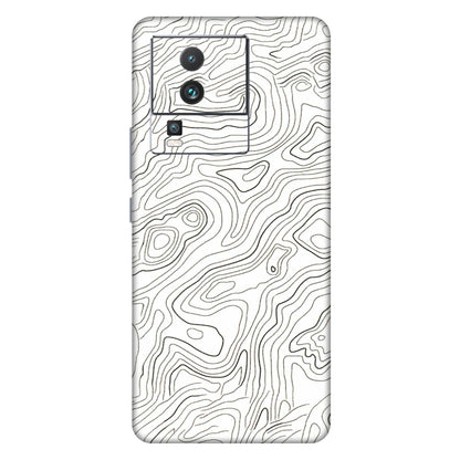IQOO Phone Skins (All Models) - White Black Swirls - 3D Embossed Finish (L-219) IQOO Neo 7 5G