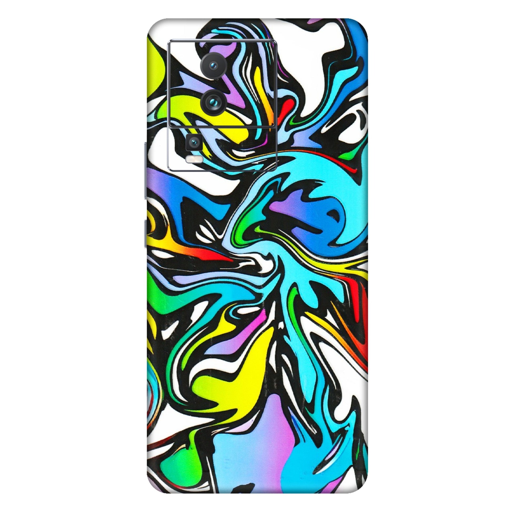 IQOO Phone Skins (All Models) - Abstract Colour Paints - 3D Embossed Finish (L-271) IQOO Neo 7 5G