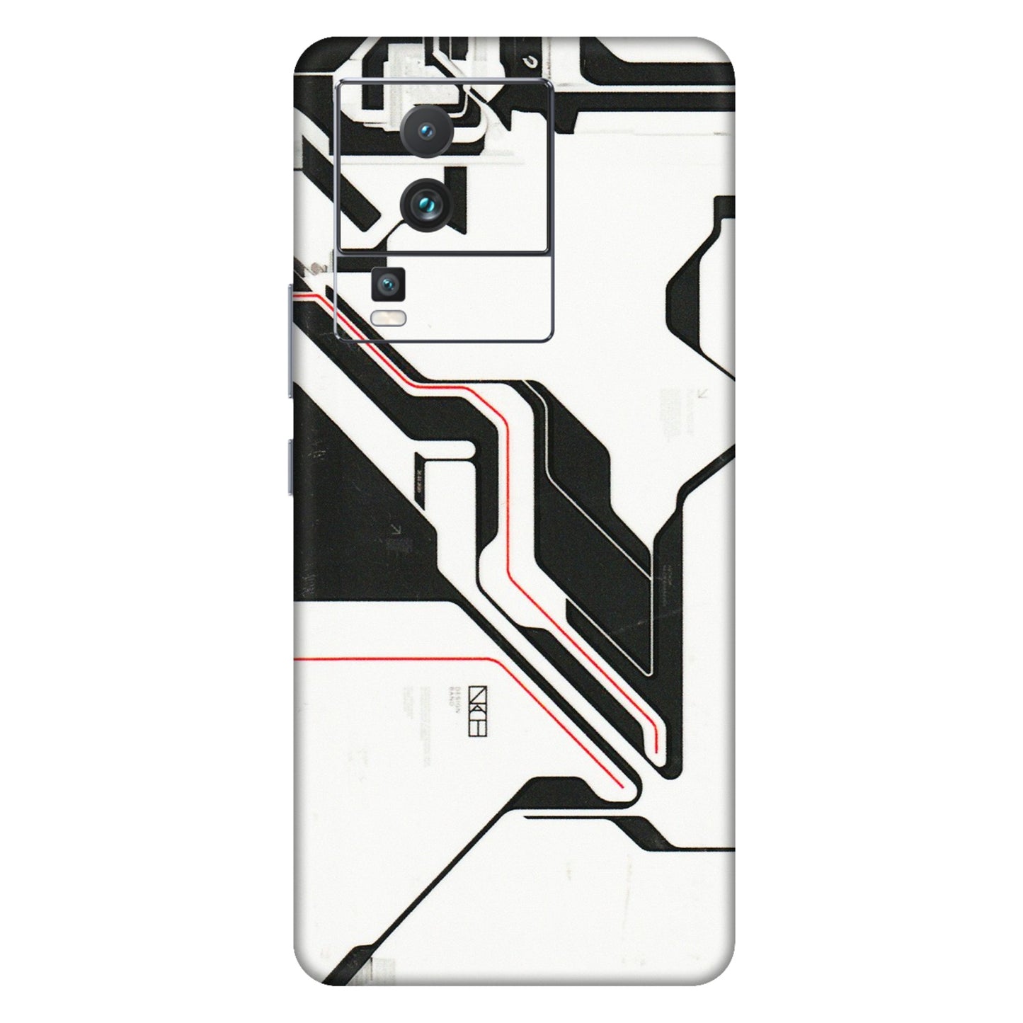 IQOO Phone Skins (All Models) - White Techy Logo - 3D Embossed Finish (L-312) IQOO Neo 7 5G