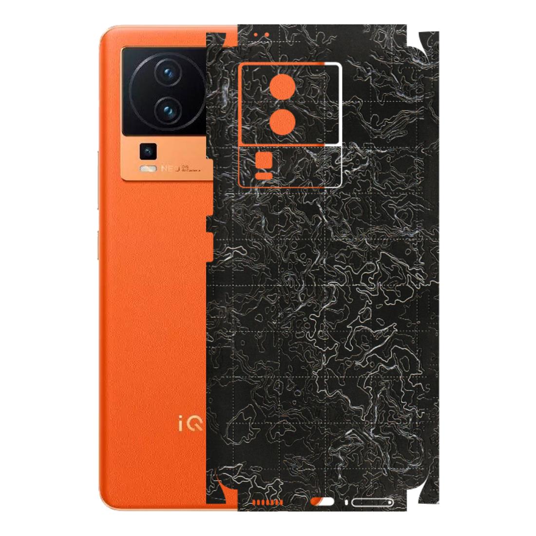 IQOO Phone Skins (All Models) - Black map Texture - 3D Embossed Finish (L-201) IQOO Neo 7 PRO