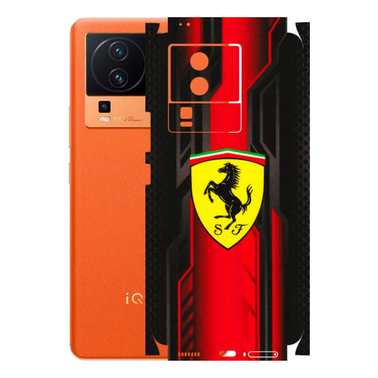 IQOO Phone Skins (All Models) - Black Ferrari Logo - 3D Embossed Finish (L-253) IQOO Neo 7 PRO