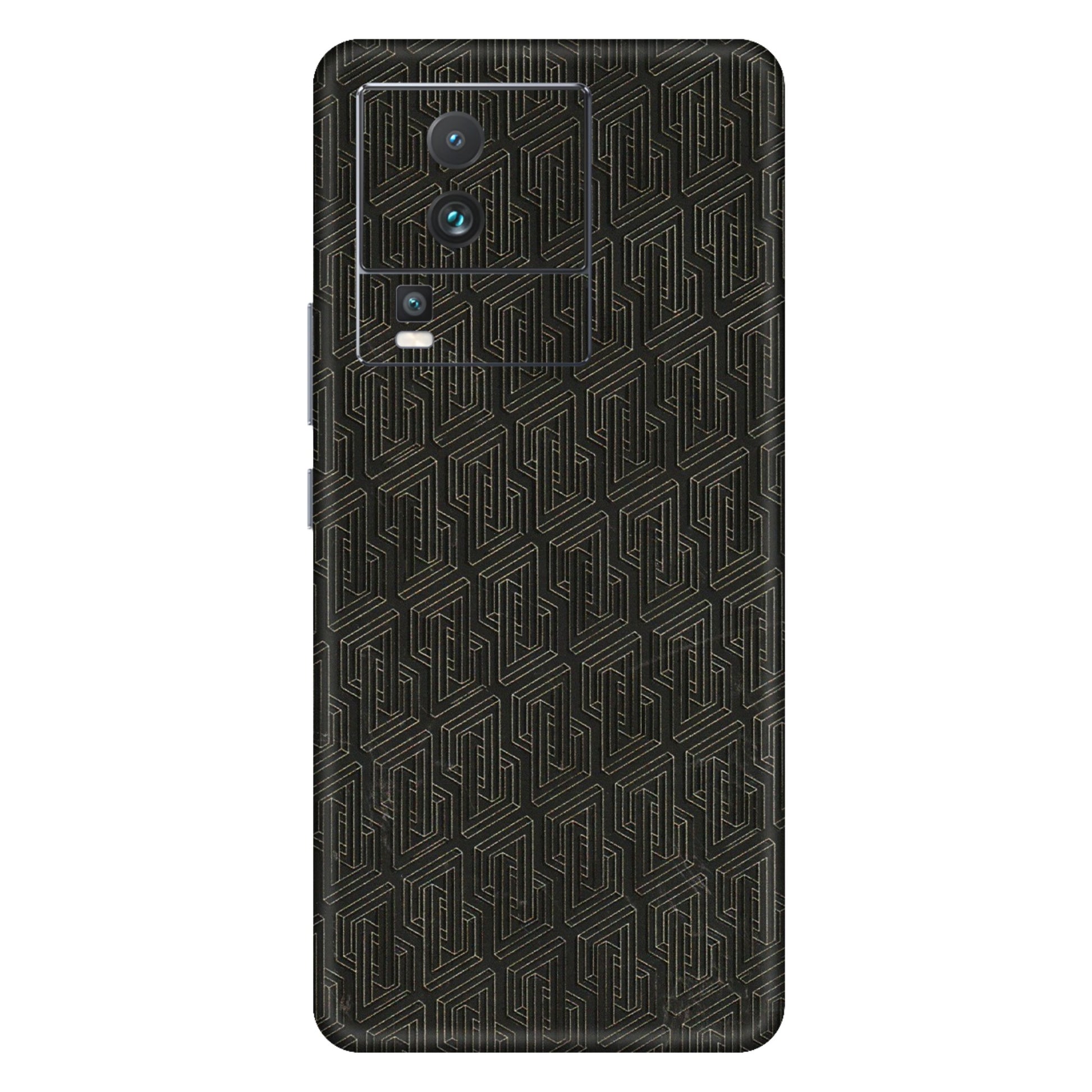 IQOO Phone Skins (All Models) - Black Abstract Pattern - 3D Embossed Finish (L-117) IQOO Neo 7 PRO