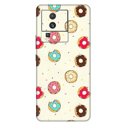 IQOO Phone Skins (All Models) - Mini Donuts Doodle Art - 3D Embossed Finish (L-122) IQOO Neo 7 PRO