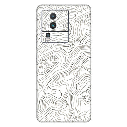 IQOO Phone Skins (All Models) - White Black Swirls - 3D Embossed Finish (L-219) IQOO Neo 7 PRO