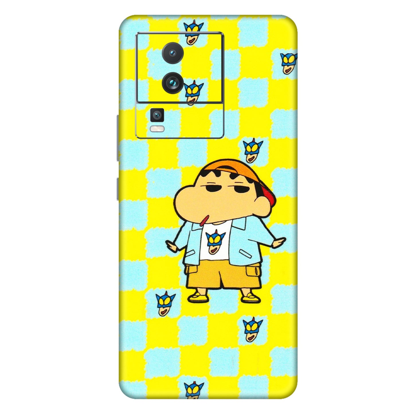 IQOO Phone Skins (All Models) - Yellow Blue Shinchan Cute - 3D Embossed Finish (L-221) IQOO Neo 7 PRO