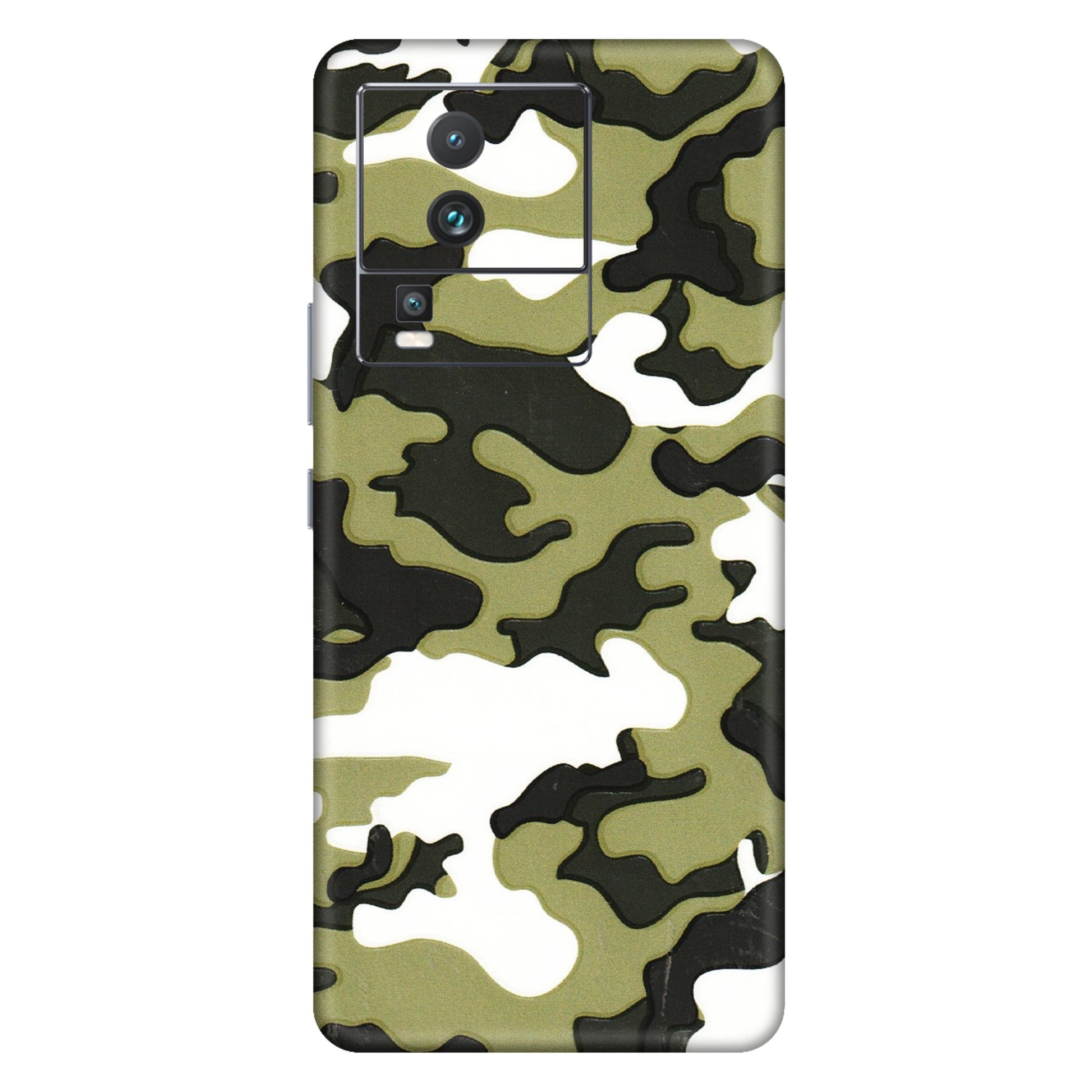 IQOO Phone Skins (All Models) - Camouflages White And Green - 3D Embossed Finish (L-243) IQOO Neo 7 PRO