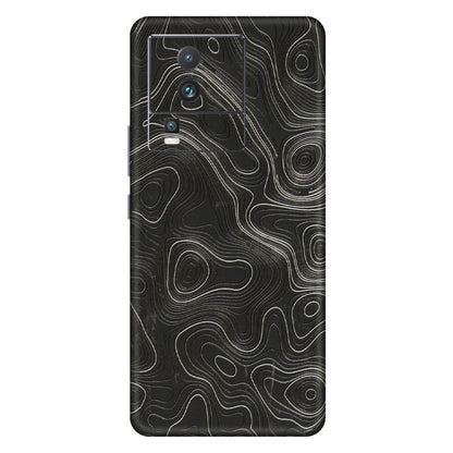 IQOO Phone Skins (All Models) - Abstract White Line Map - 3D Embossed Finish (L-269) IQOO Neo 7 PRO