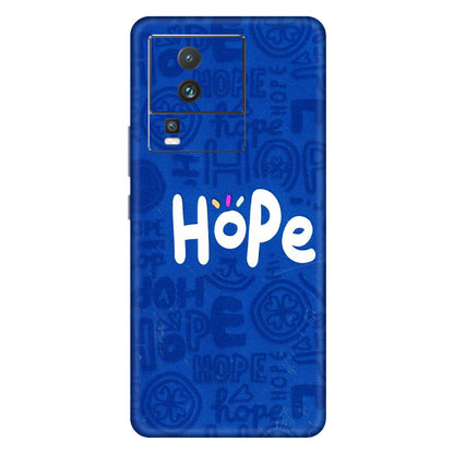 IQOO Phone Skins (All Models) - Hope Doodles Blue - 3D Embossed Finish (L-43) IQOO Neo 7 PRO