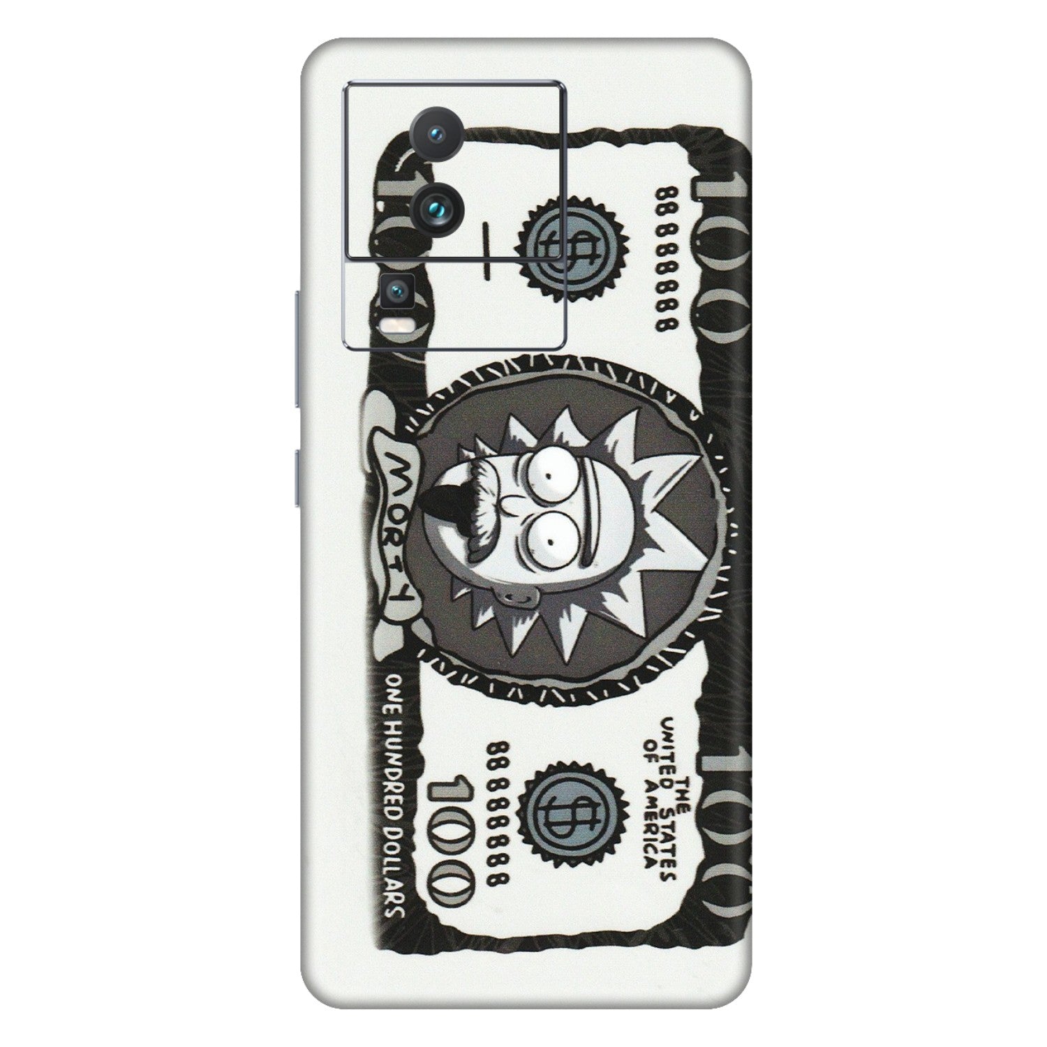 IQOO Phone Skins (All Models) - Rick And Morty Hundred Dollar Anime - Matte Finish (M-161) IQOO Neo 7 PRO