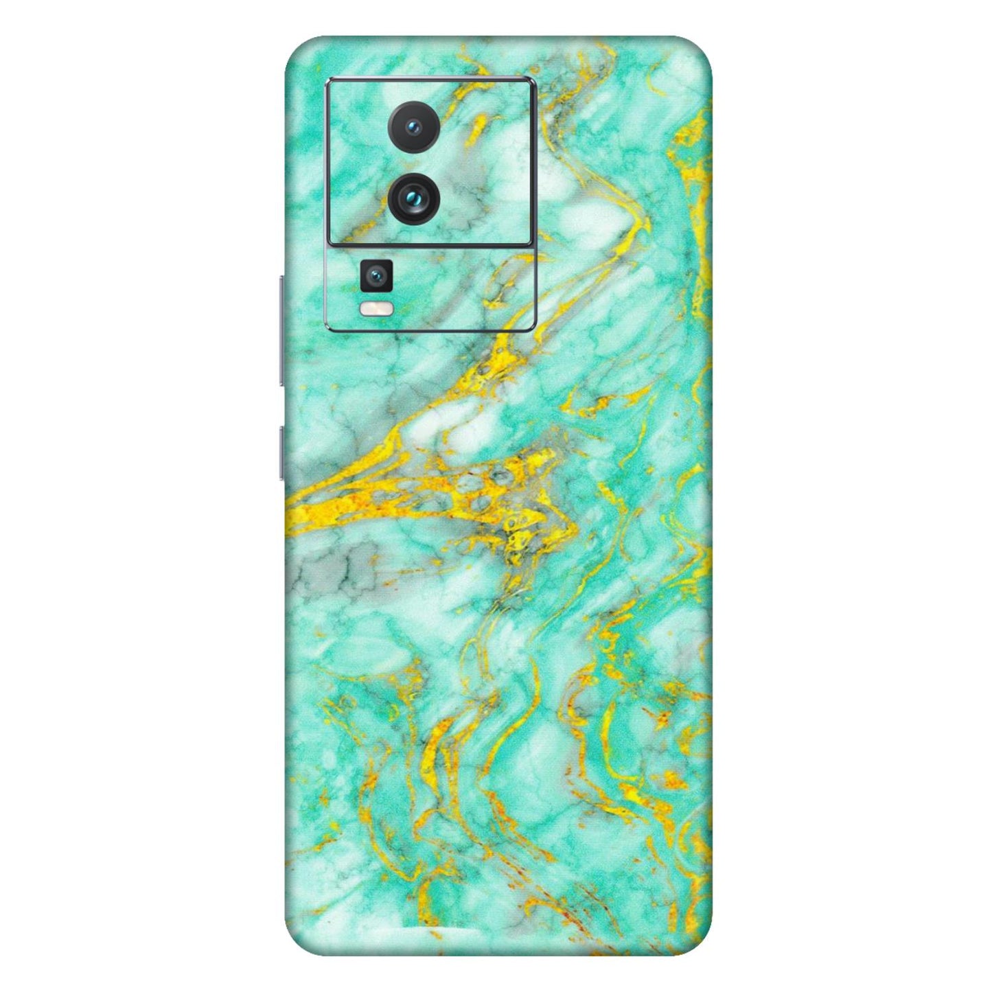 IQOO Phone Skins (All Models) - Green And Gold Marble Feel - Matte Finish (M-16) IQOO Neo 7 PRO