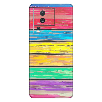 IQOO Phone Skins (All Models) - Multi Colour Wooden Wall - Matte Finish (M-96) IQOO Neo 7 PRO