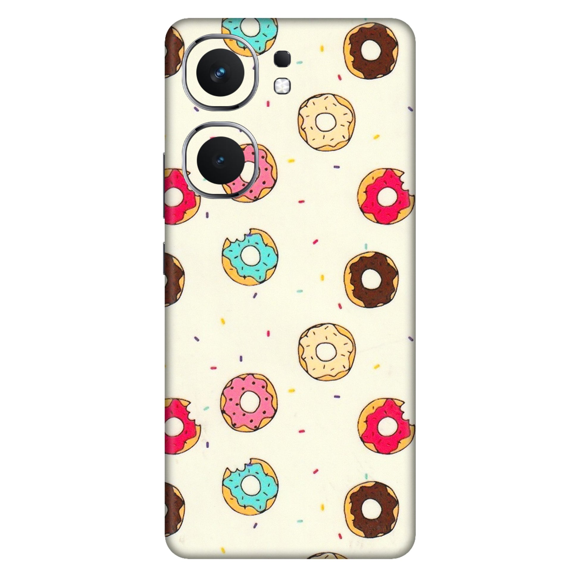 IQOO Phone Skins (All Models) - Mini Donuts Doodle Art - 3D Embossed Finish (L-122) IQOO Neo 9 Pro