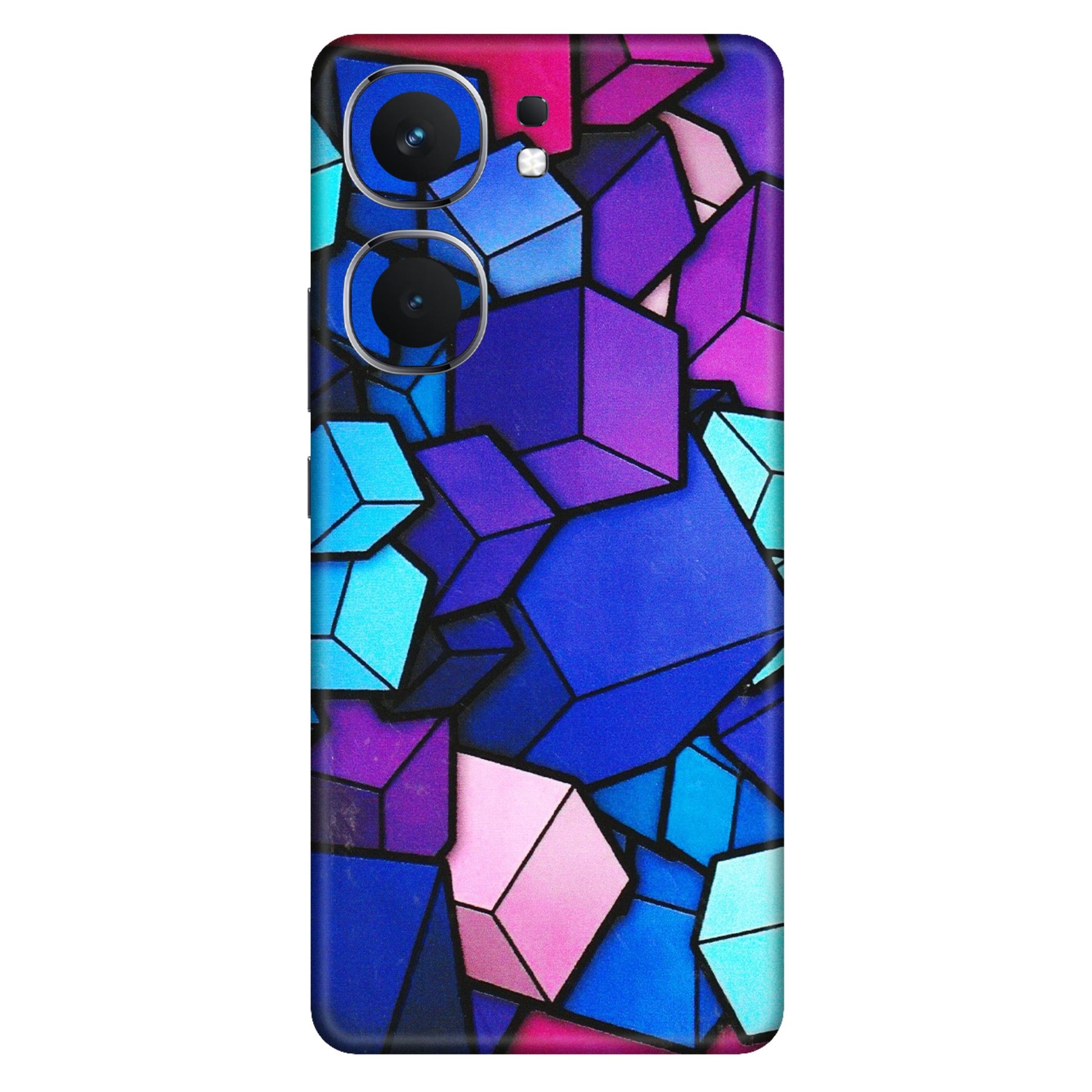 IQOO Phone Skins (All Models) - Cube Doodle - 3D Embossed Finish (L-141) IQOO Neo 9 Pro