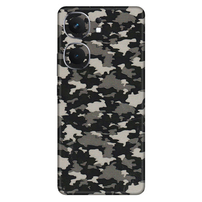 IQOO Phone Skins (All Models) - Black/Grey Camoflaunge - 3D Embossed Finish (L-142) IQOO Neo 9 Pro