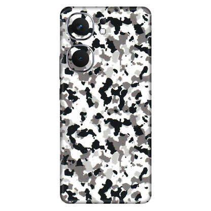 IQOO Phone Skins (All Models) - White Black Camouflage - 3D Embossed Finish (L-18) IQOO Neo 9 Pro