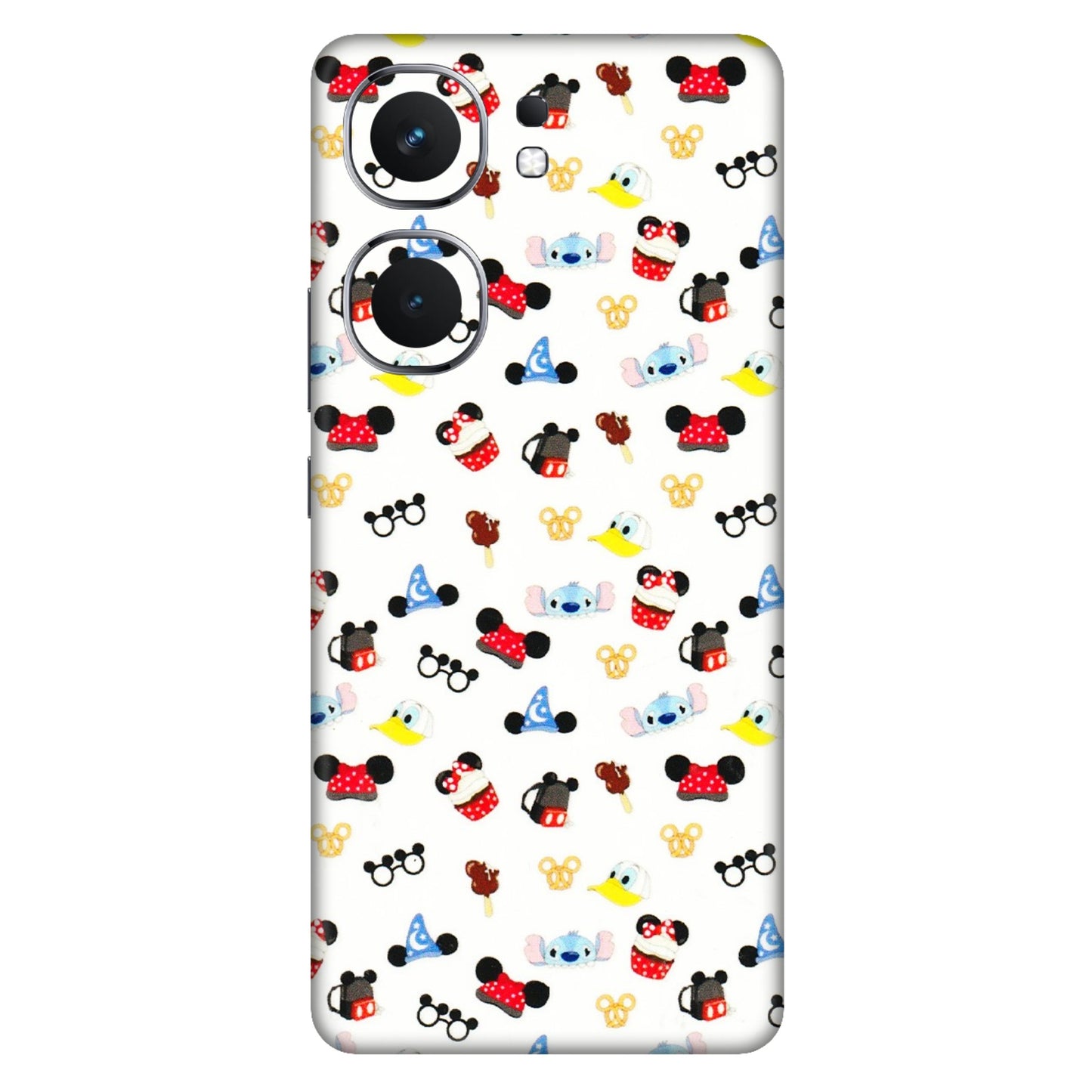 IQOO Phone Skins (All Models) - Minnie Mouse & Donald Doodles s - 3D Embossed Finish (L-194) IQOO Neo 9 Pro