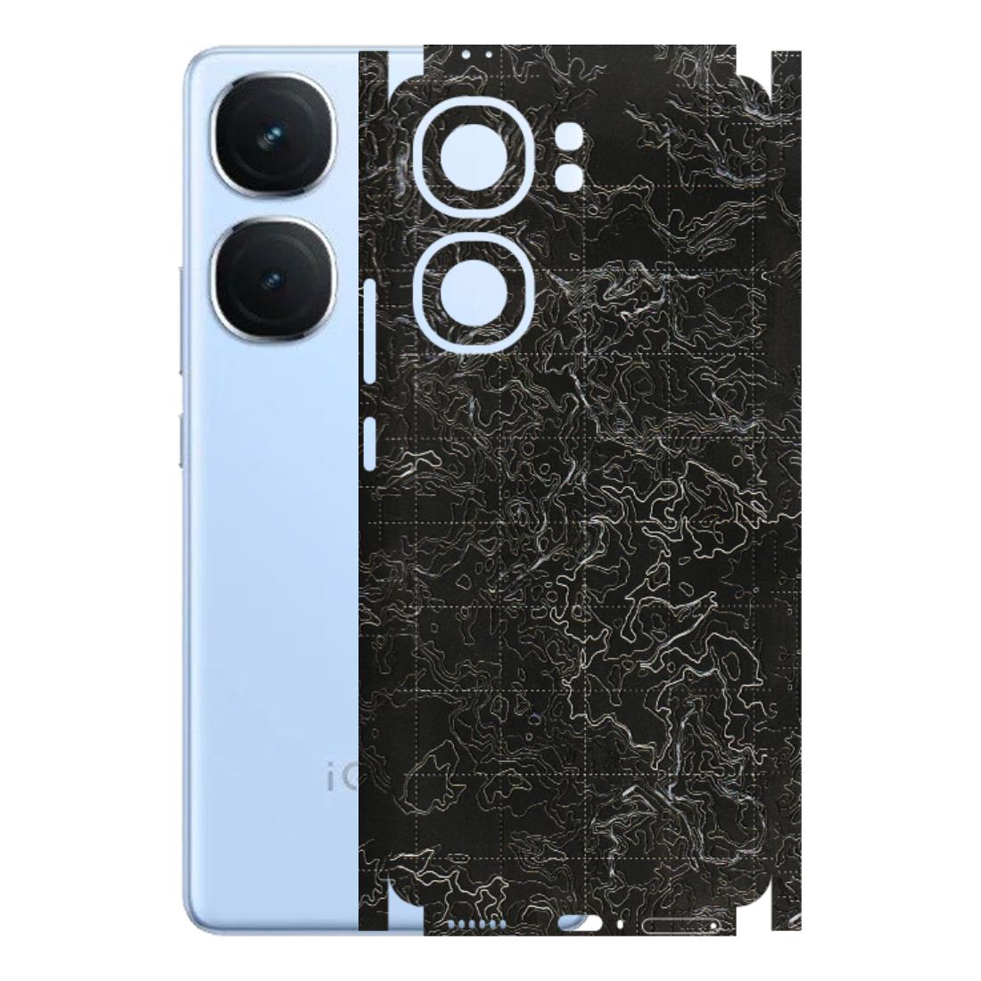 IQOO Phone Skins (All Models) - Black map Texture - 3D Embossed Finish (L-201) IQOO Neo 9 Pro