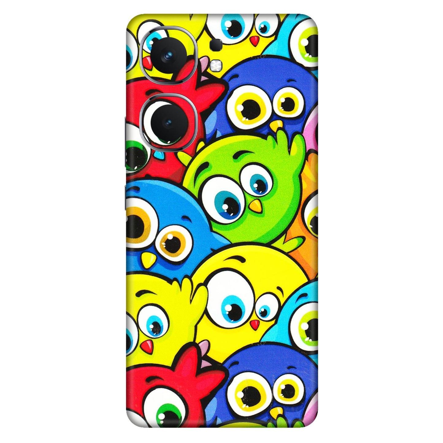 IQOO Phone Skins (All Models) - Cute Fluffy Birds - 3D Embossed Finish (L-213) IQOO Neo 9 Pro