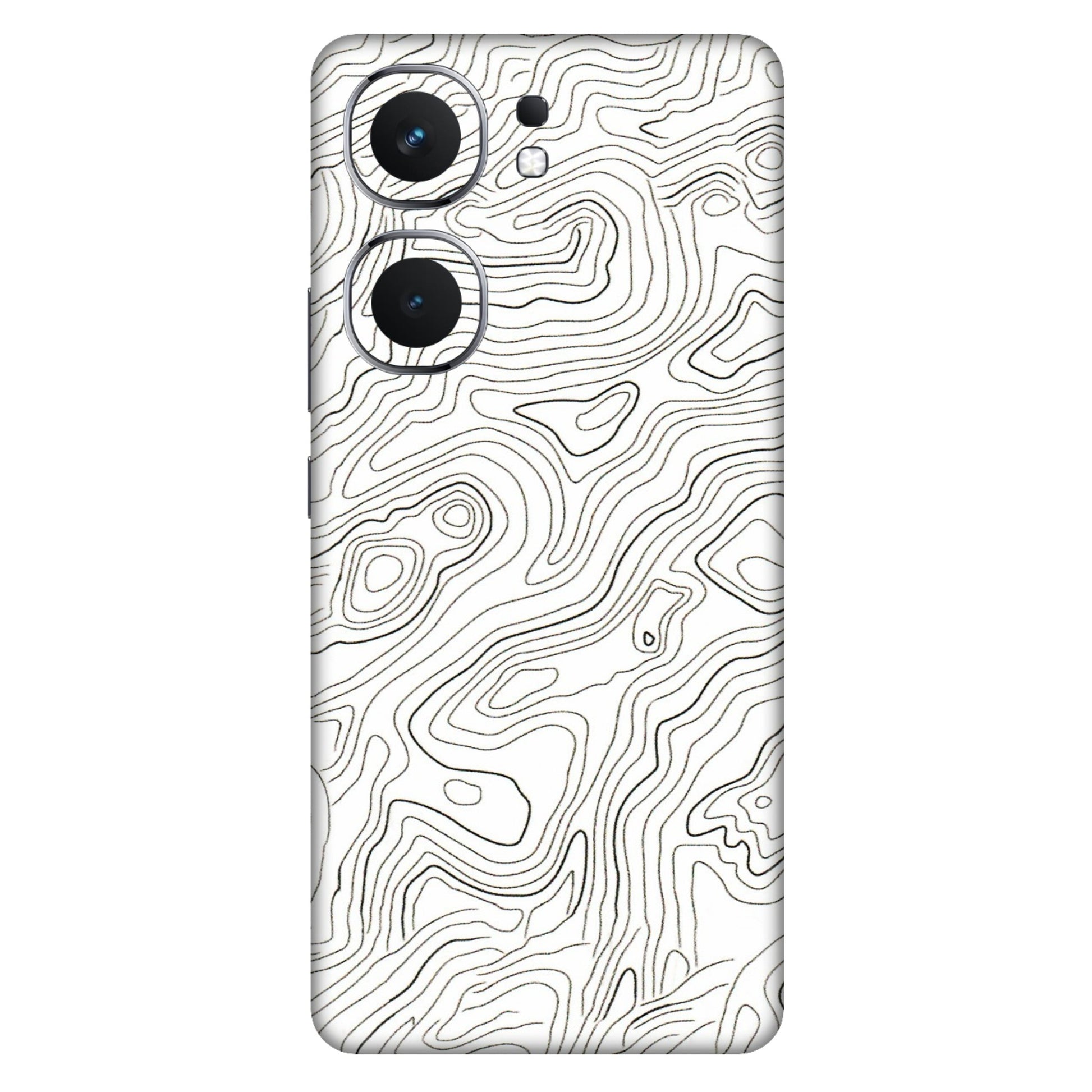 IQOO Phone Skins (All Models) - White Black Swirls - 3D Embossed Finish (L-219) IQOO Neo 9 Pro