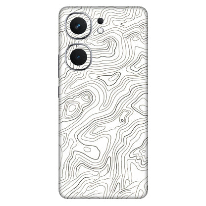 IQOO Phone Skins (All Models) - White Black Swirls - 3D Embossed Finish (L-219) IQOO Neo 9 Pro
