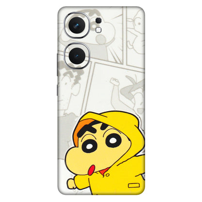 IQOO Phone Skins (All Models) - Yellow Shinchan Comic - 3D Embossed Finish (L-246) IQOO Neo 9 Pro