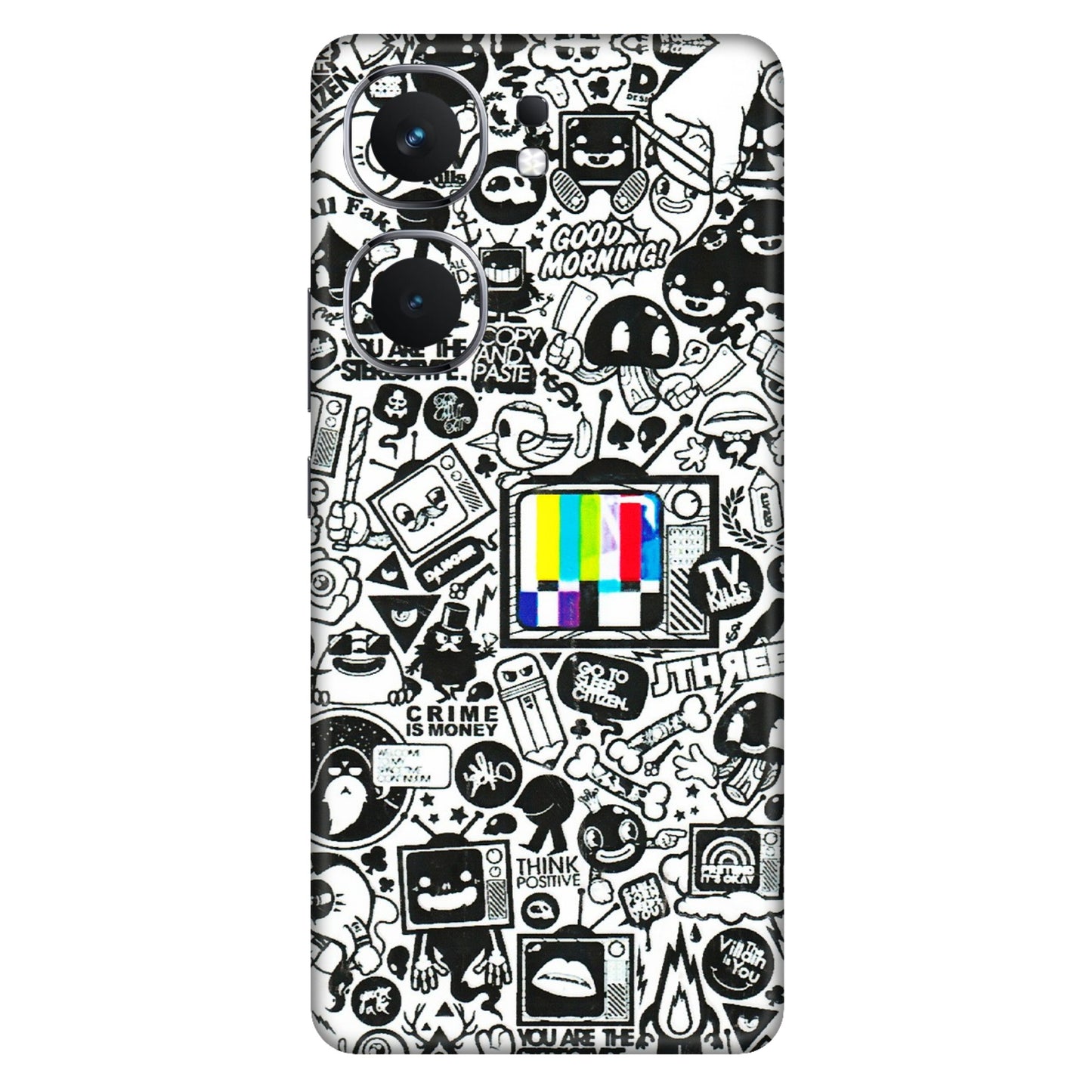 IQOO Phone Skins (All Models) - Doodles Positive Art - 3D Embossed Finish (L-263) IQOO Neo 9 Pro