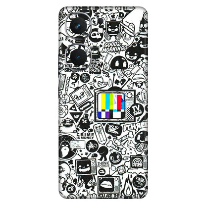 IQOO Phone Skins (All Models) - Doodles Positive Art - 3D Embossed Finish (L-263) IQOO Neo 9 Pro