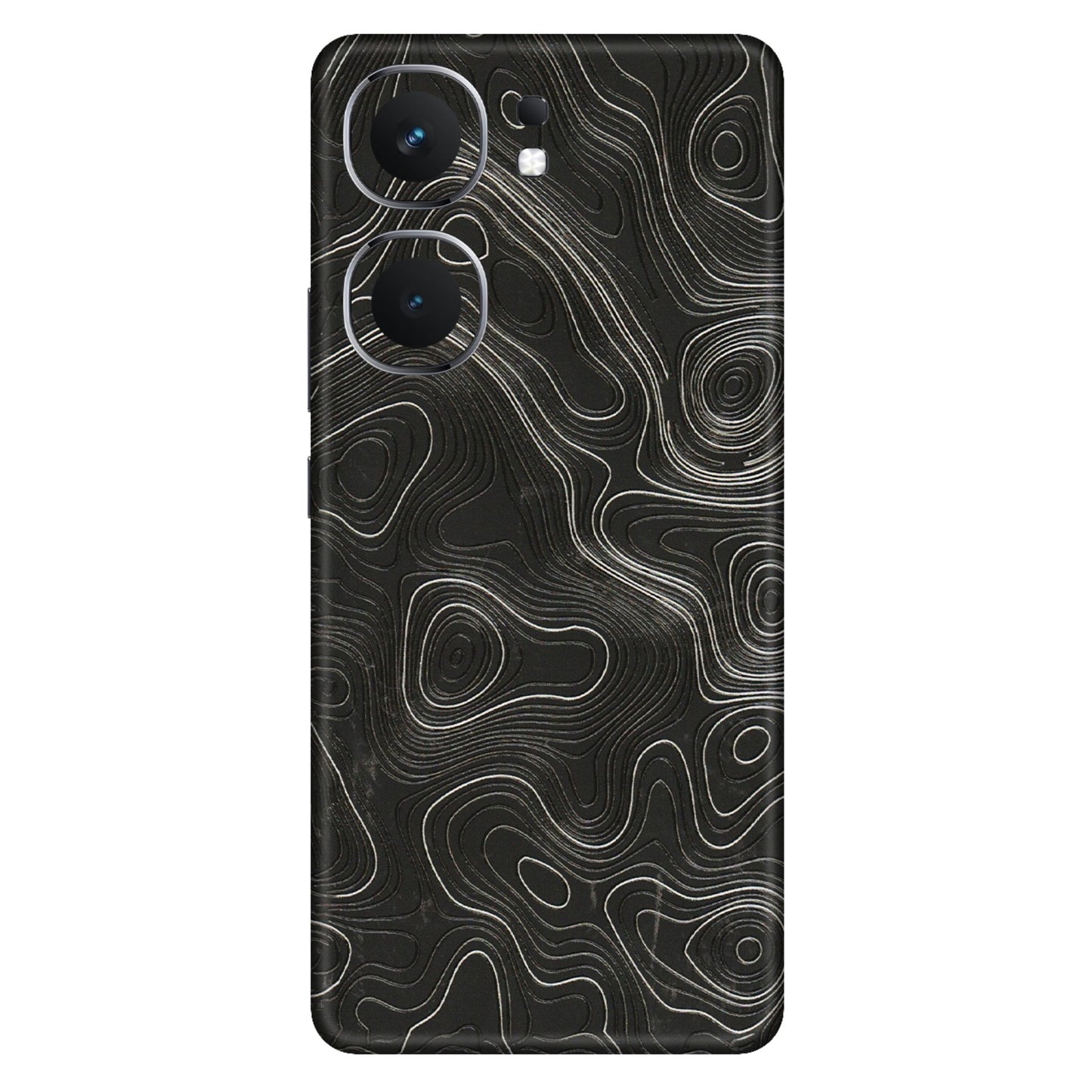IQOO Phone Skins (All Models) - Abstract White Line Map - 3D Embossed Finish (L-269) IQOO Neo 9 Pro
