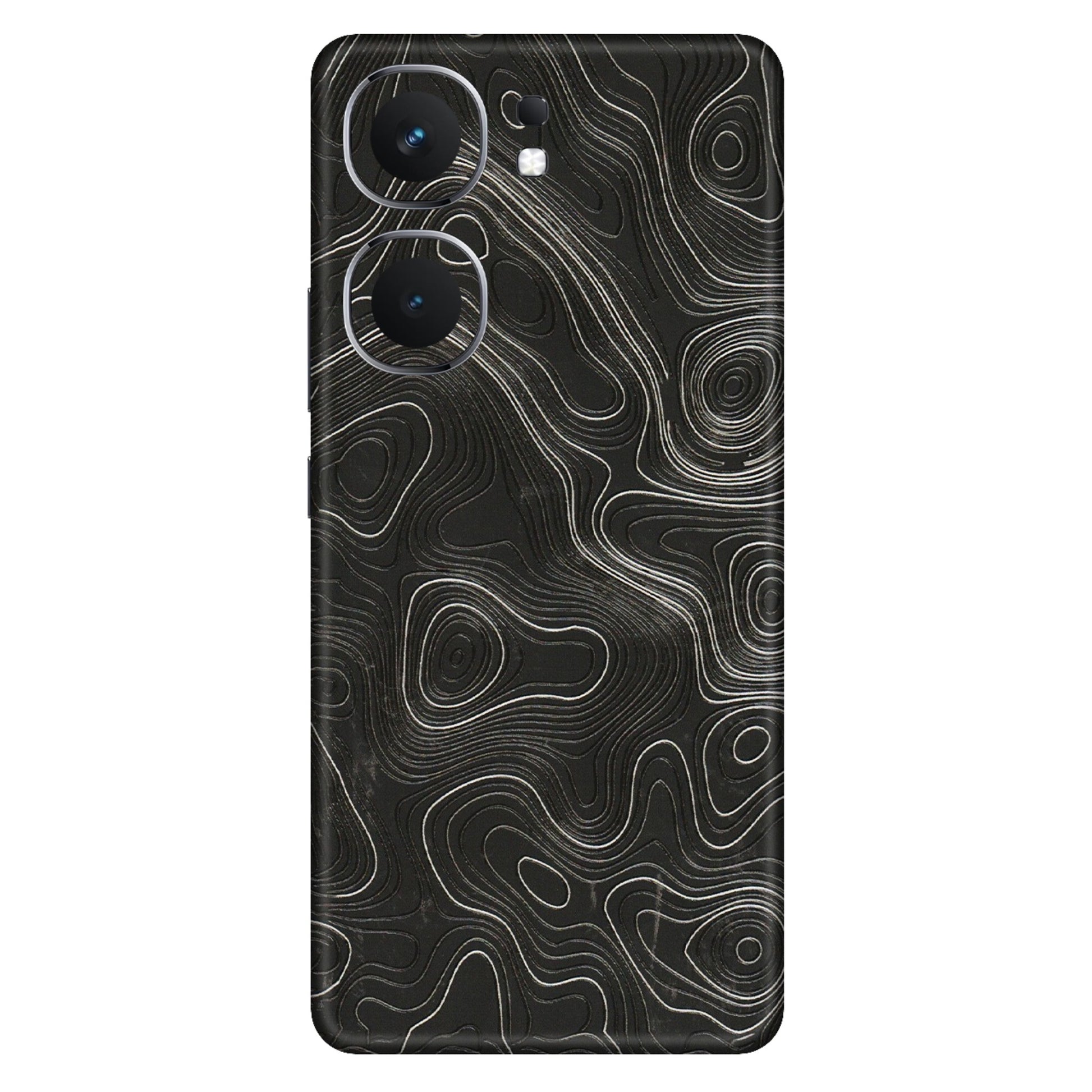 IQOO Phone Skins (All Models) - Abstract White Line Map - 3D Embossed Finish (L-269) IQOO Neo 9 Pro