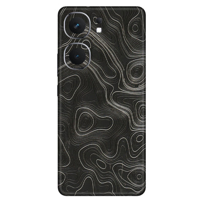 IQOO Phone Skins (All Models) - Abstract White Line Map - 3D Embossed Finish (L-269) IQOO Neo 9 Pro