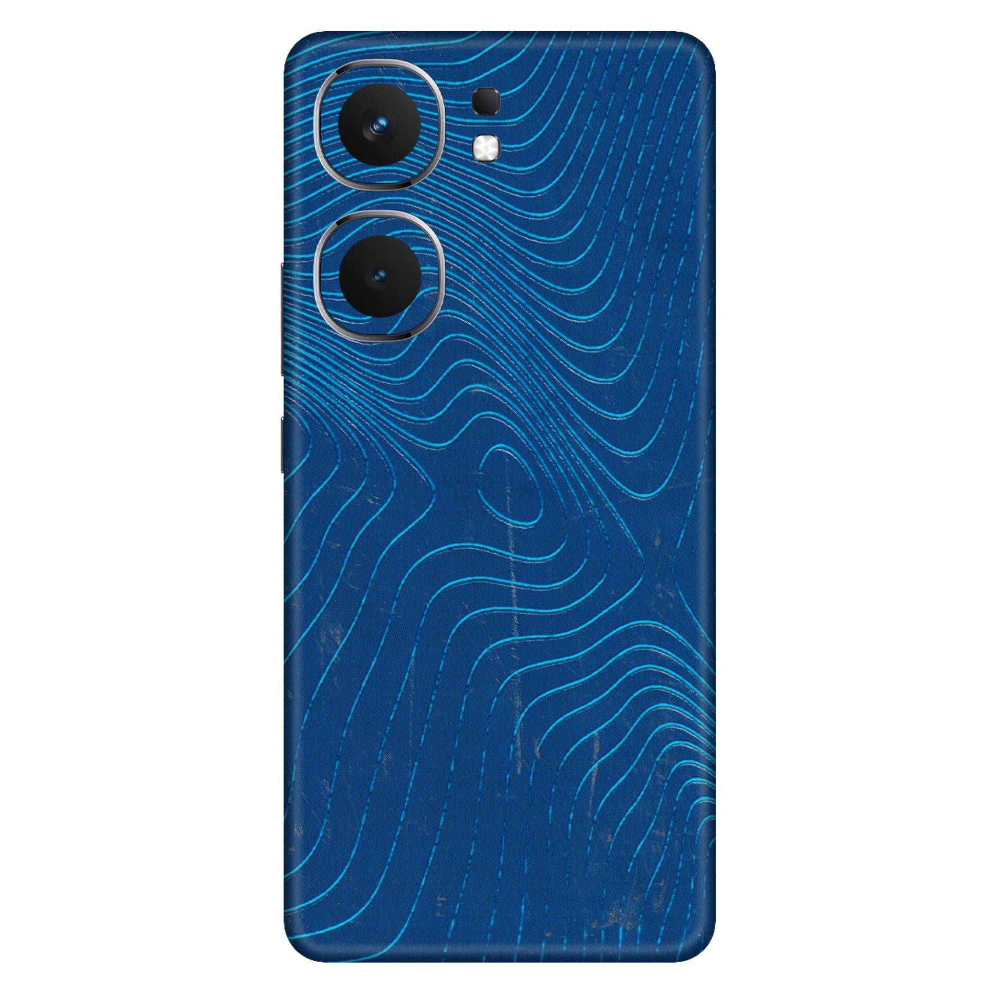 IQOO Phone Skins (All Models) - Abstract Blue Line Map - 3D Embossed Finish (L-272) IQOO Neo 9 Pro