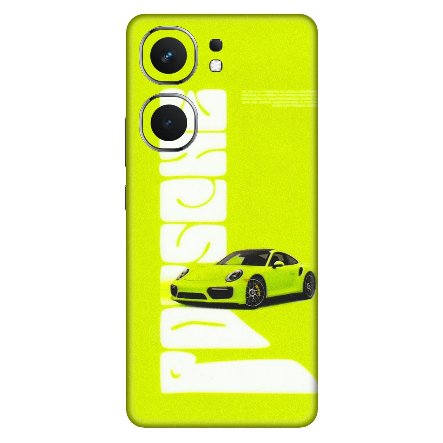 IQOO Phone Skins (All Models) - Lime Green Porche - 3D Embossed Finish (L-30) IQOO Neo 9 Pro