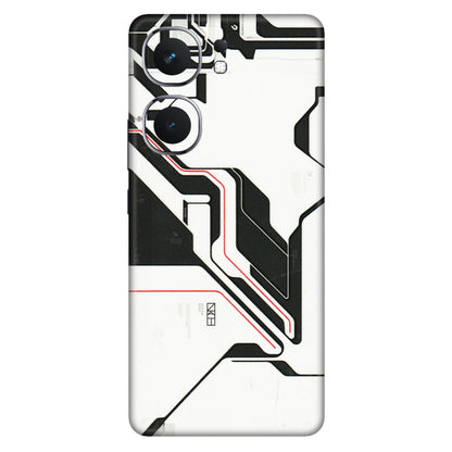 IQOO Phone Skins (All Models) - White Techy Logo - 3D Embossed Finish (L-312) IQOO Neo 9 Pro