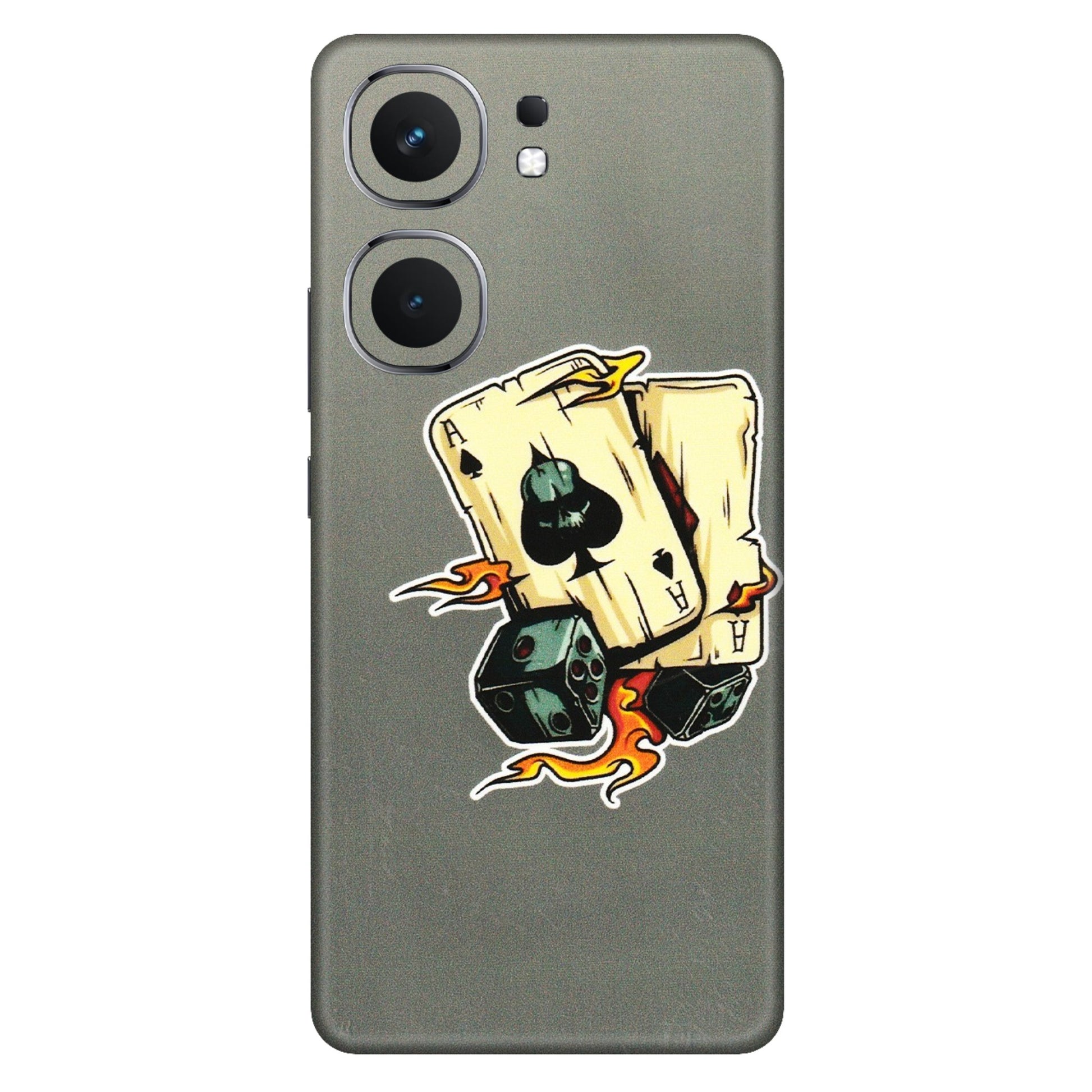 IQOO Phone Skins (All Models) - Grey Cards Of Ace - 3D Embossed Finish (L-77) IQOO Neo 9 Pro