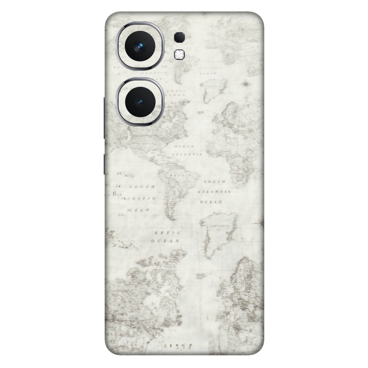 IQOO Phone Skins (All Models) - World Travel Map - Transparent Finish (T-04) IQOO Neo 9 Pro
