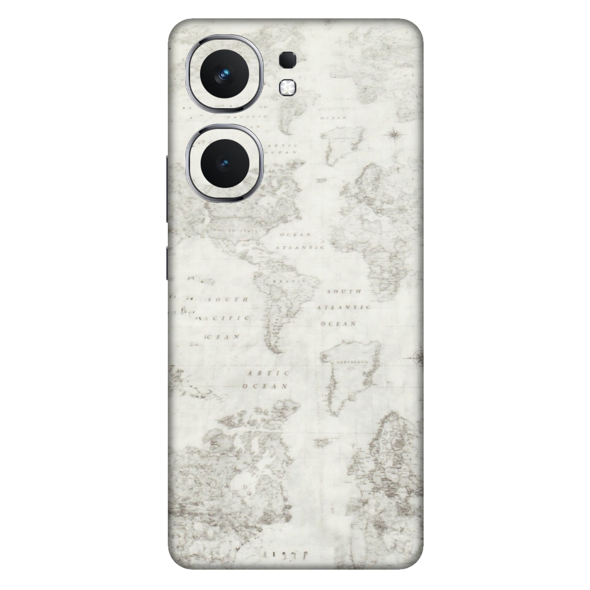 IQOO Phone Skins (All Models) - World Travel Map - Transparent Finish (T-04) IQOO Neo 9 Pro