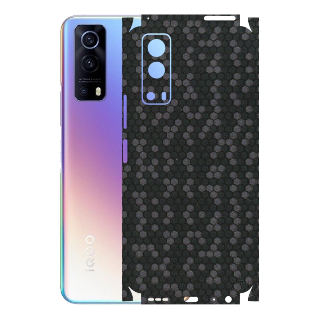 IQOO Phone Skins (All Models) - Black Grey Honeycomb Sober - 3D Embossed Finish (L-85) IQOO Z3 5G