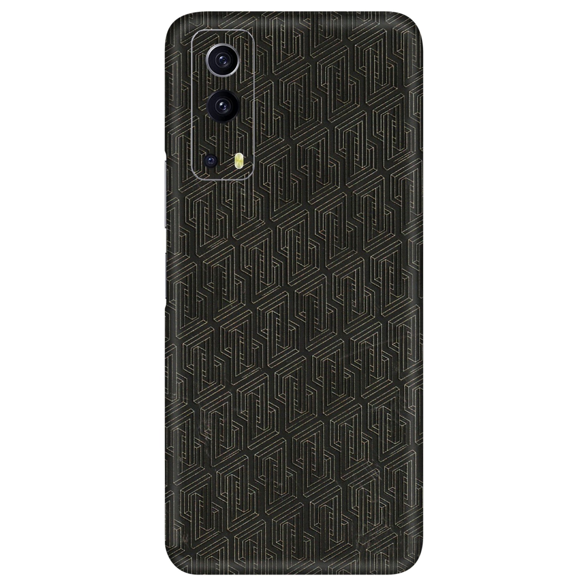 IQOO Phone Skins (All Models) - Black Abstract Pattern - 3D Embossed Finish (L-117) IQOO Z3 5G