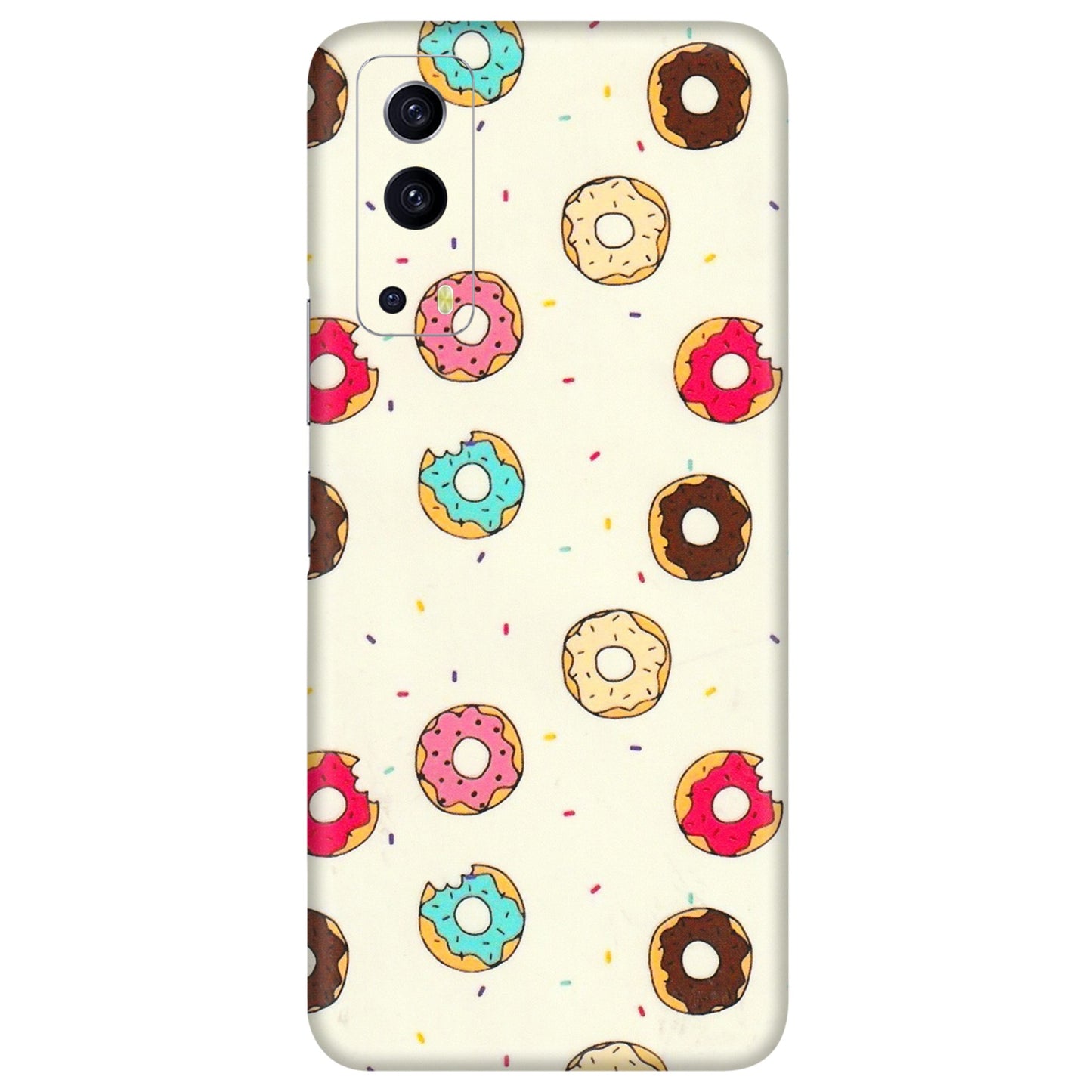 IQOO Phone Skins (All Models) - Mini Donuts Doodle Art - 3D Embossed Finish (L-122) IQOO Z3 5G