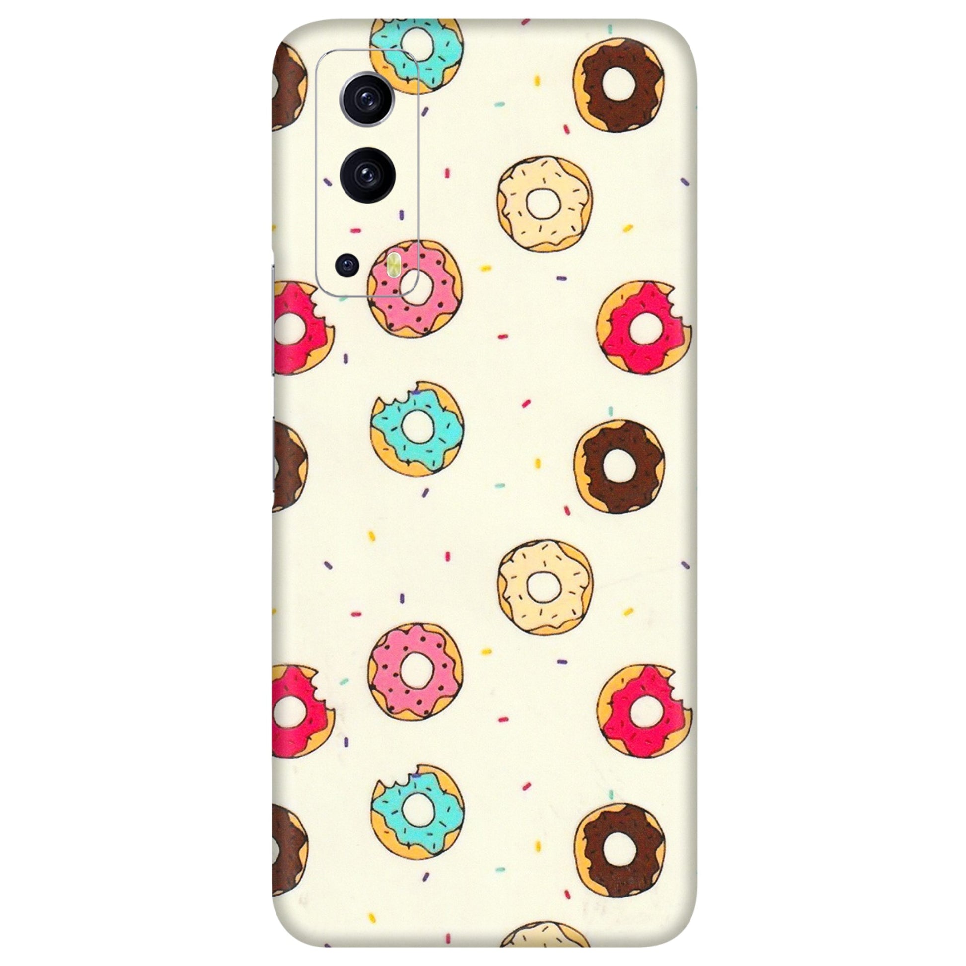 IQOO Phone Skins (All Models) - Mini Donuts Doodle Art - 3D Embossed Finish (L-122) IQOO Z3 5G